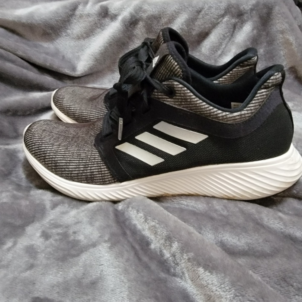 Adidas Edge Lux Running Shoes Womens 10 Black White Excellent Striped S921